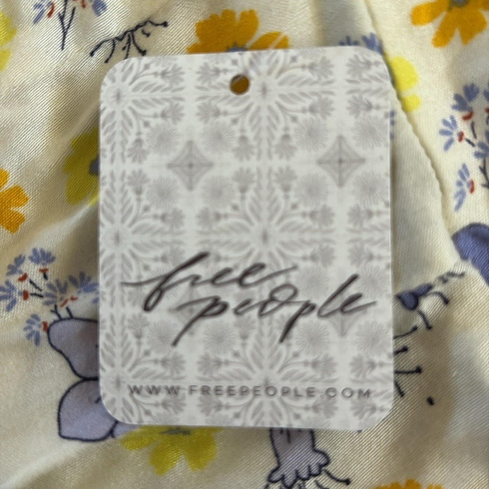 NWT FREE PEOPLE “It Takes Two” wrap mini dress in ivory combo - Picture 11 of 12